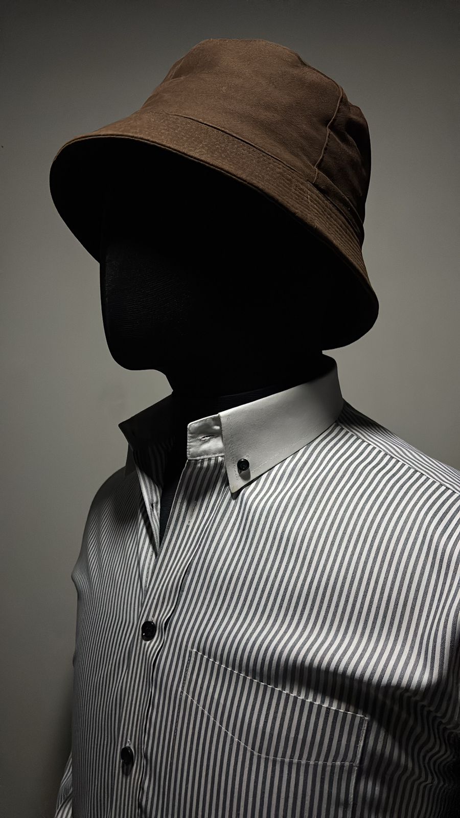Men's Premium White Dress Shirt with Subtle Grey Stripes - Long Sleeve - Image 5